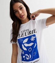 New Look White Cote Fleurie Logo T-Shirt